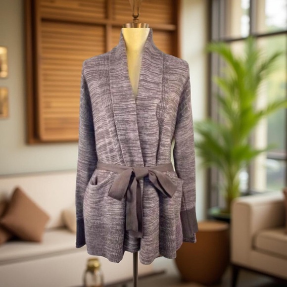 Simply Vera cardigan open front pockets pockets & tie waist Large - Picture 9 of 11